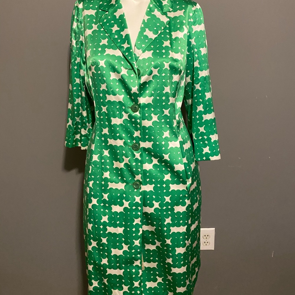 Parameter green graphic print car coat jacket sz.6